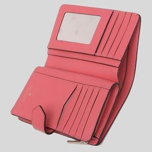 Kate Spade Medium Compact Pink Leather Bifold Wallet - NWT